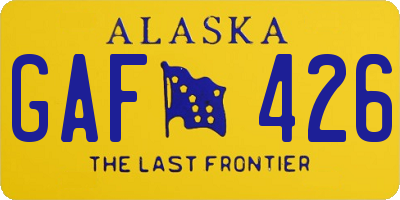 AK license plate GAF426