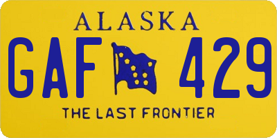 AK license plate GAF429