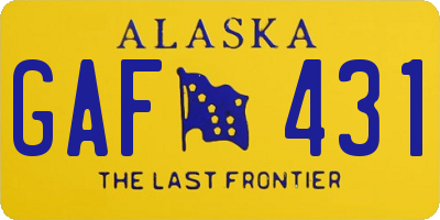 AK license plate GAF431