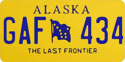 AK license plate GAF434