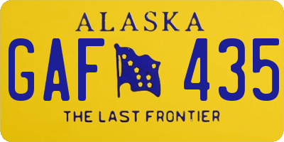 AK license plate GAF435