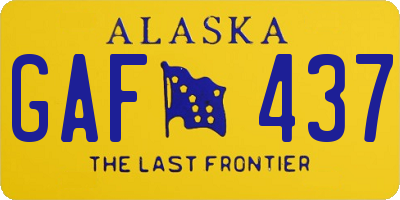 AK license plate GAF437