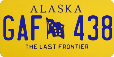 AK license plate GAF438