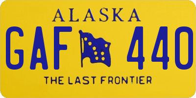 AK license plate GAF440