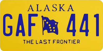 AK license plate GAF441