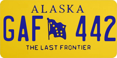AK license plate GAF442