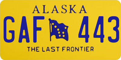 AK license plate GAF443