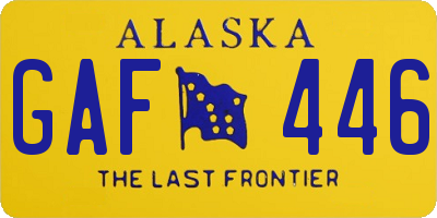 AK license plate GAF446