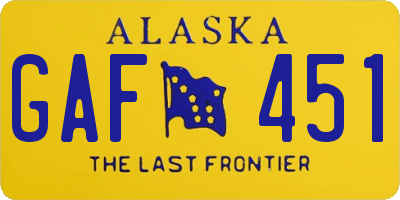 AK license plate GAF451