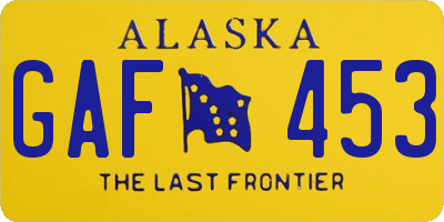 AK license plate GAF453