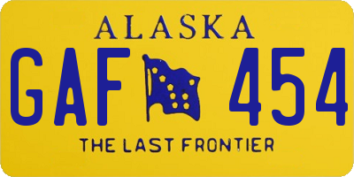 AK license plate GAF454