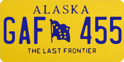 AK license plate GAF455