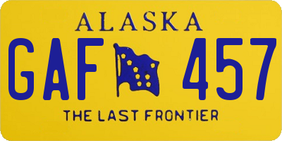 AK license plate GAF457