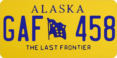 AK license plate GAF458