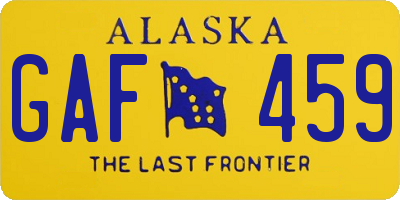 AK license plate GAF459