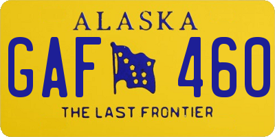 AK license plate GAF460