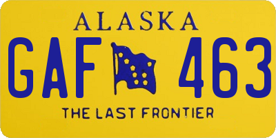AK license plate GAF463