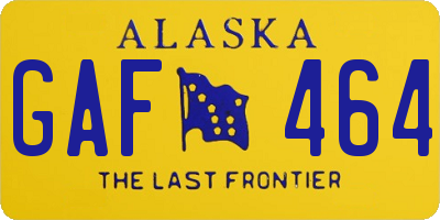 AK license plate GAF464