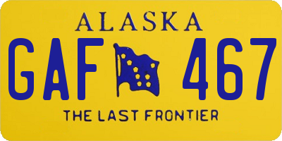 AK license plate GAF467