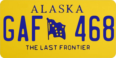 AK license plate GAF468