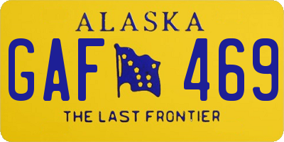 AK license plate GAF469