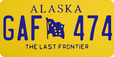 AK license plate GAF474