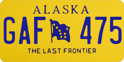 AK license plate GAF475