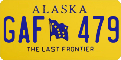 AK license plate GAF479