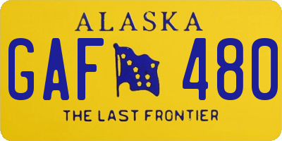 AK license plate GAF480