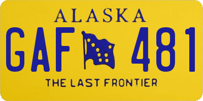 AK license plate GAF481