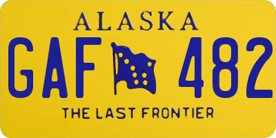AK license plate GAF482