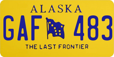 AK license plate GAF483