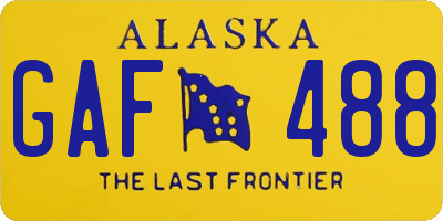 AK license plate GAF488