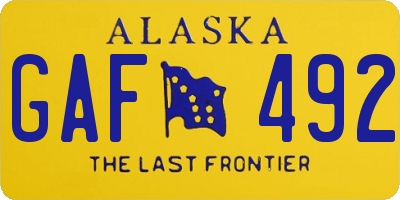 AK license plate GAF492