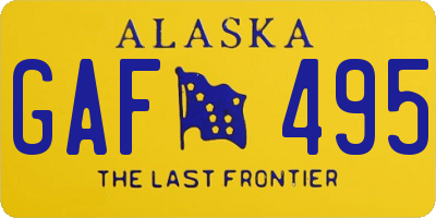 AK license plate GAF495