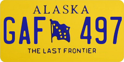 AK license plate GAF497