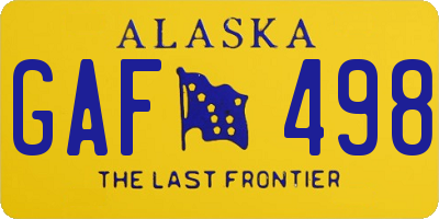 AK license plate GAF498