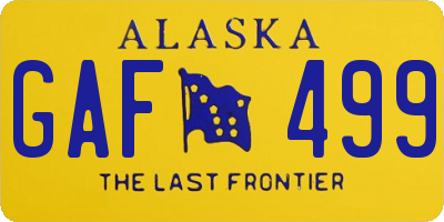 AK license plate GAF499