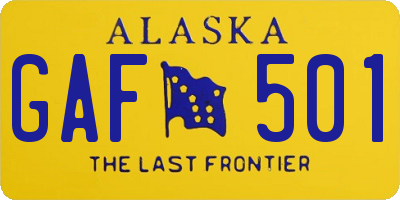AK license plate GAF501
