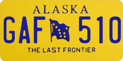 AK license plate GAF510