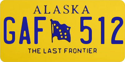 AK license plate GAF512