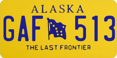 AK license plate GAF513