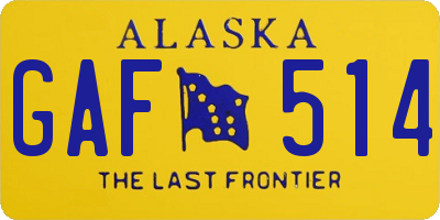 AK license plate GAF514