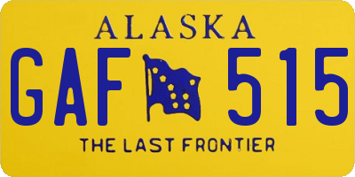 AK license plate GAF515