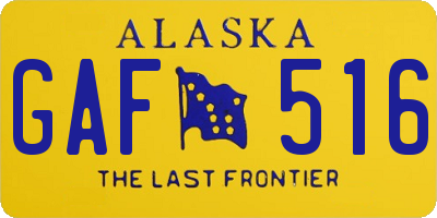 AK license plate GAF516