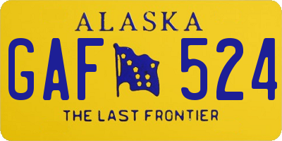 AK license plate GAF524