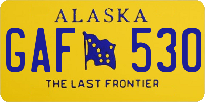AK license plate GAF530