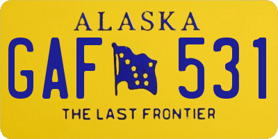 AK license plate GAF531