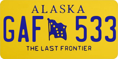 AK license plate GAF533