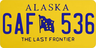 AK license plate GAF536
